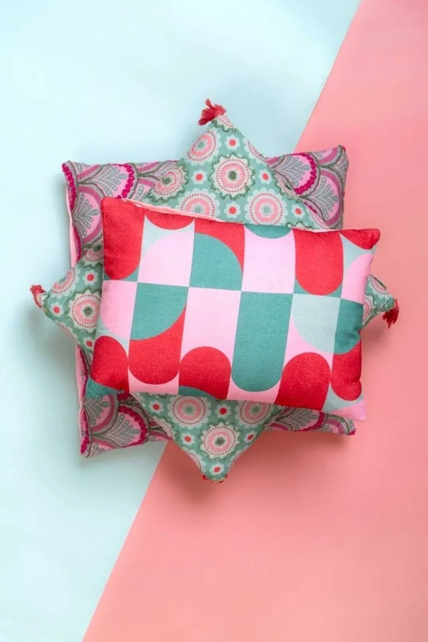 Chloe Pink Printed Cushion