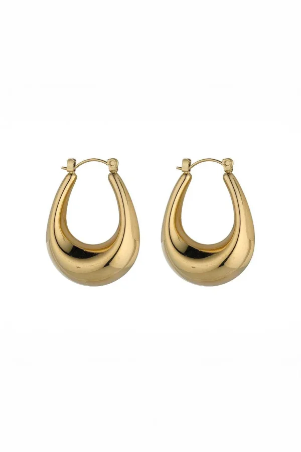 Chunky Gold Oval Hoop Earrings