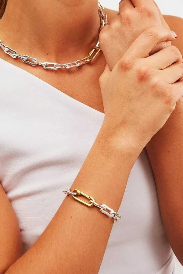 Chunky Mixed Metal Bracelet