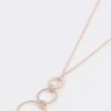 Circle And Pearl Drop Necklace