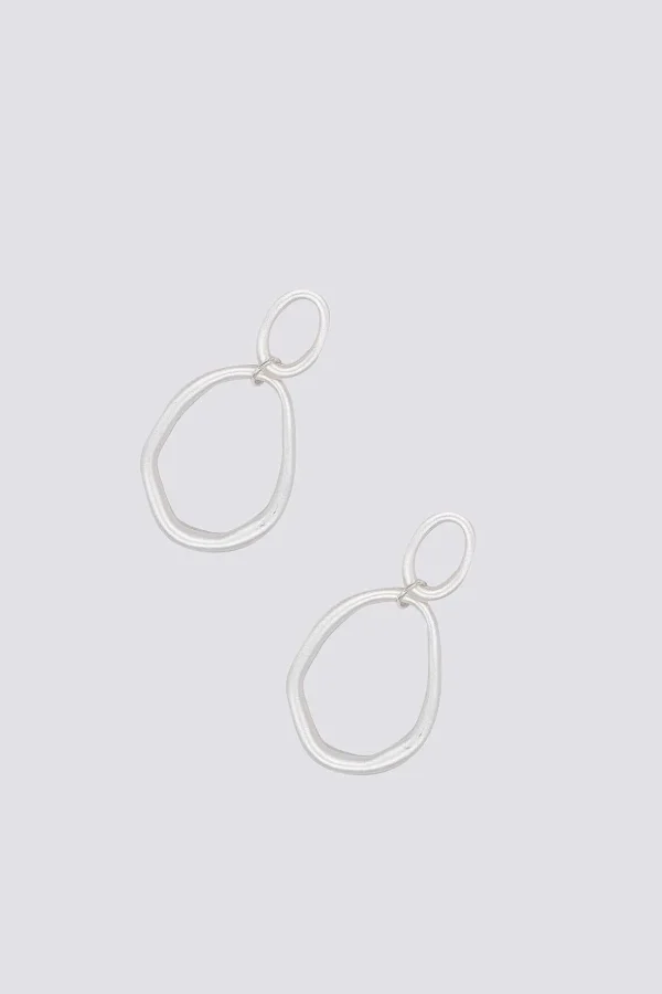 Circle Drop Earrings In Silver