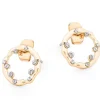 Circle Inset Earrings In Gold
