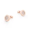 Circle Pave Rose Gold Stud Earrings