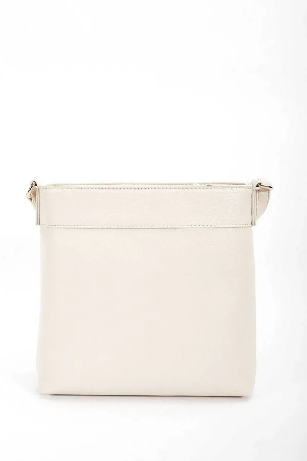 Classic Crossbody Front Zip Bag In Cream