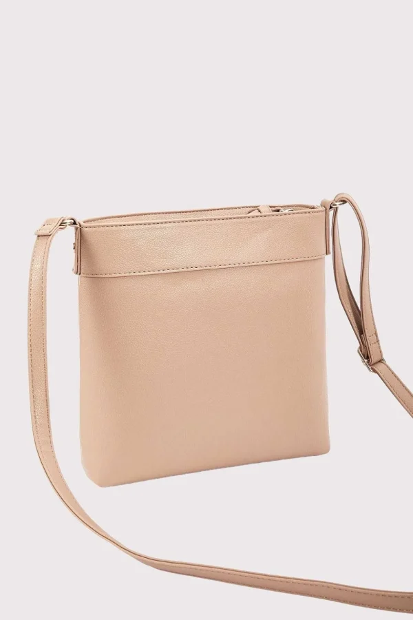 Classic Crossbody Front Zip Bag In Beige