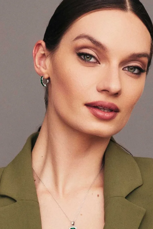 Classic Emerald Hoops