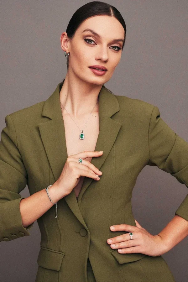 Classic Emerald Hoops