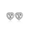 Clear Stone Heart Earrings