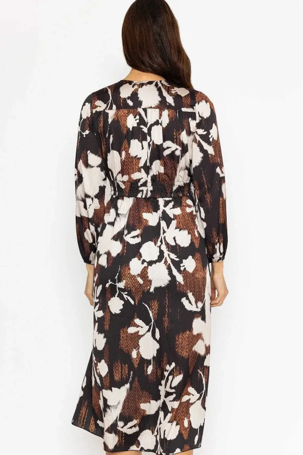Cliodhna Brown Printed Midi Dress