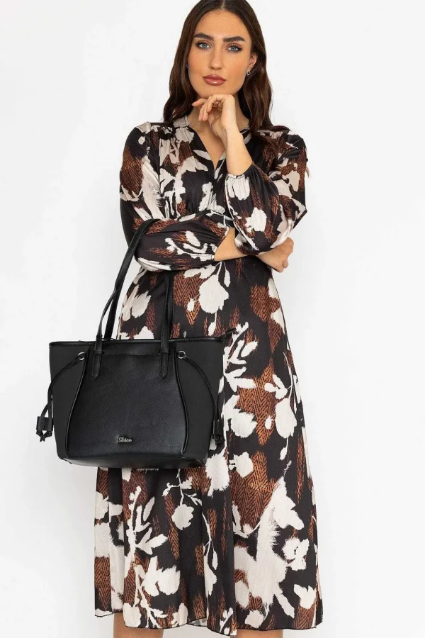 Cliodhna Brown Printed Midi Dress