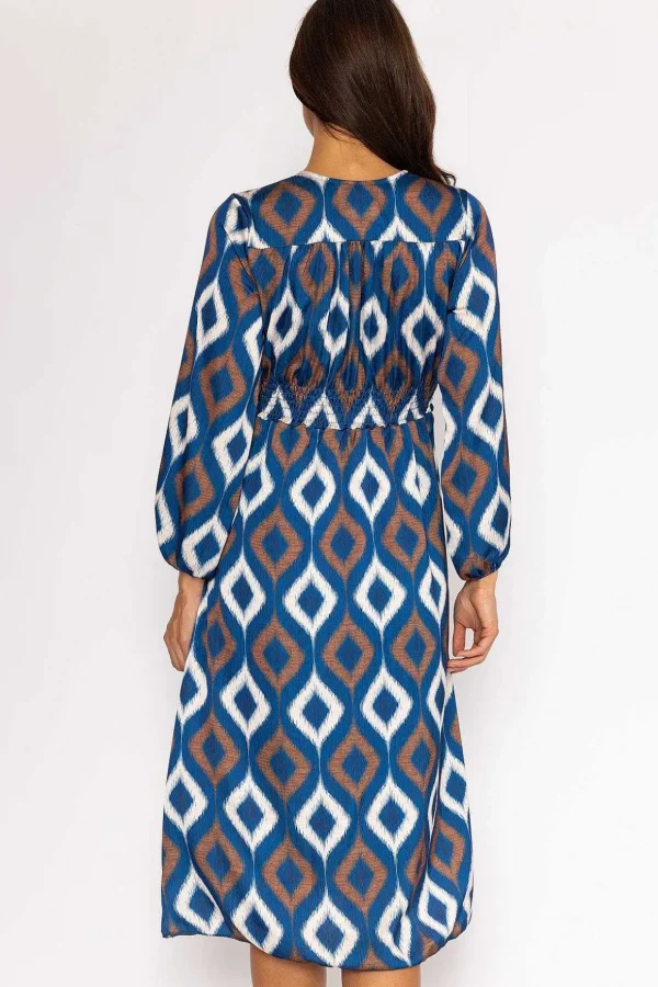 Cliodhna Navy Printed Midi Dress