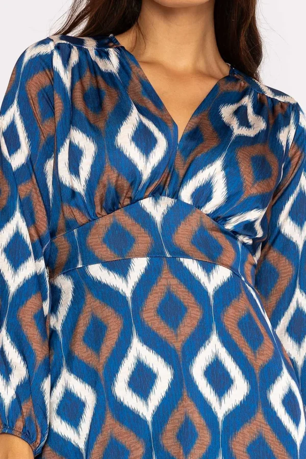 Cliodhna Navy Printed Midi Dress