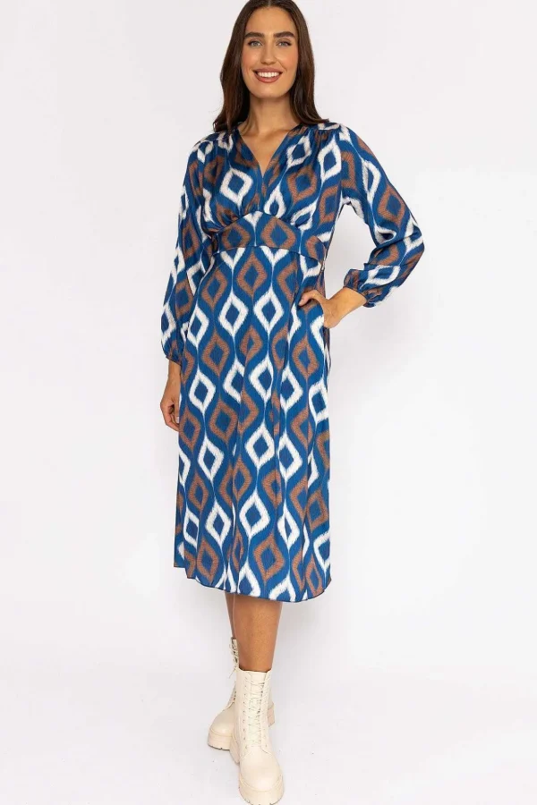 Cliodhna Navy Printed Midi Dress