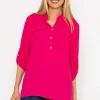 Collarless Shirt In Pink