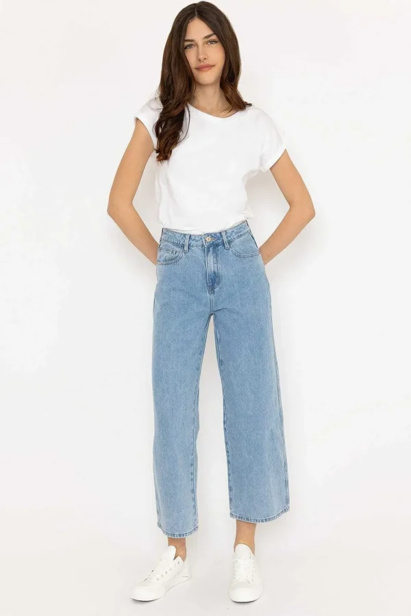 Colombe Blue Denim Wide Jeans