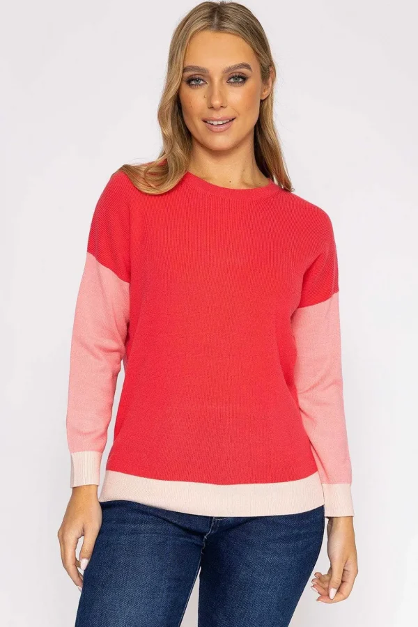 Colour Block Knit In Blush