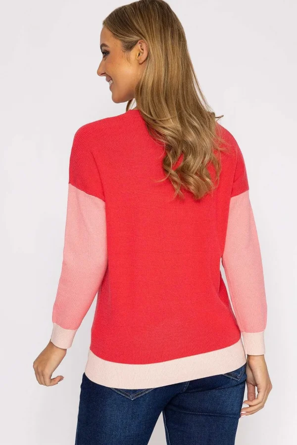 Colour Block Knit In Blush