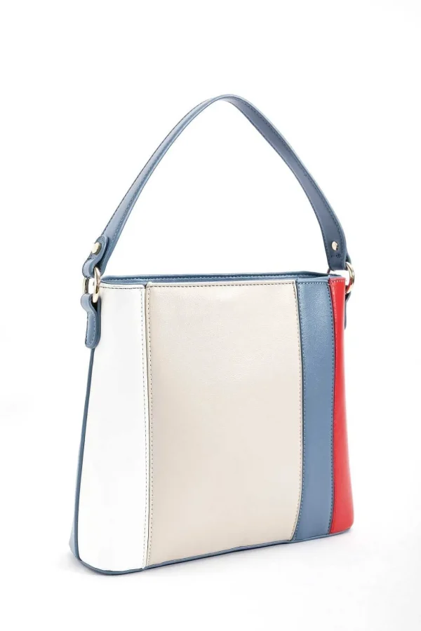 Colour Block Tote In Blue