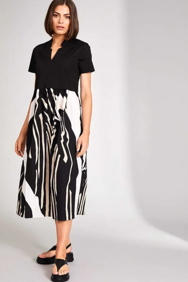 Contract Monochrome Print Dress