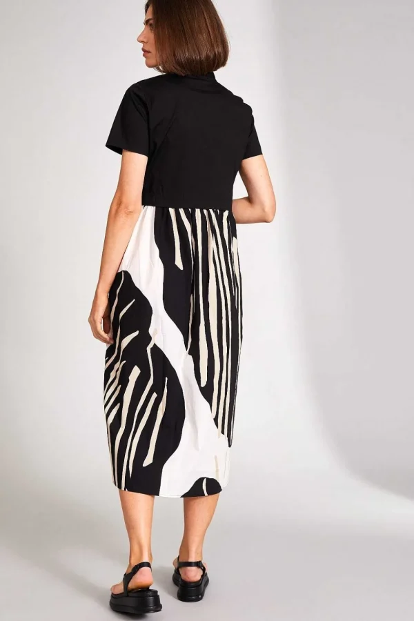Contract Monochrome Print Dress
