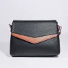 Contrast Texture Crossbody In Black