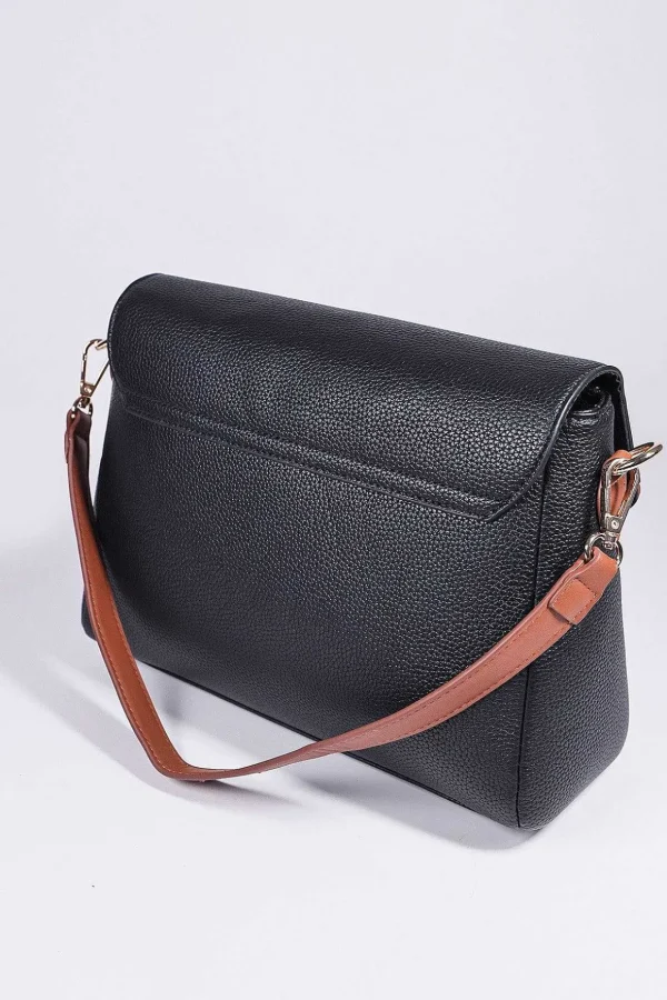 Contrast Texture Crossbody In Black