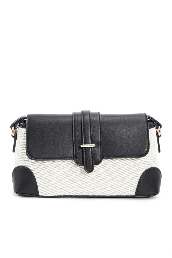 Contrast Top Shoulder Bag In Black