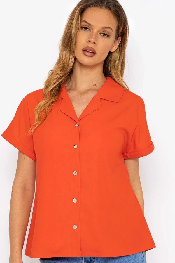 Coral Camp Collar Shirt