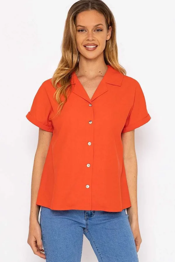 Coral Camp Collar Shirt
