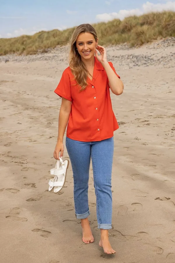Coral Camp Collar Shirt