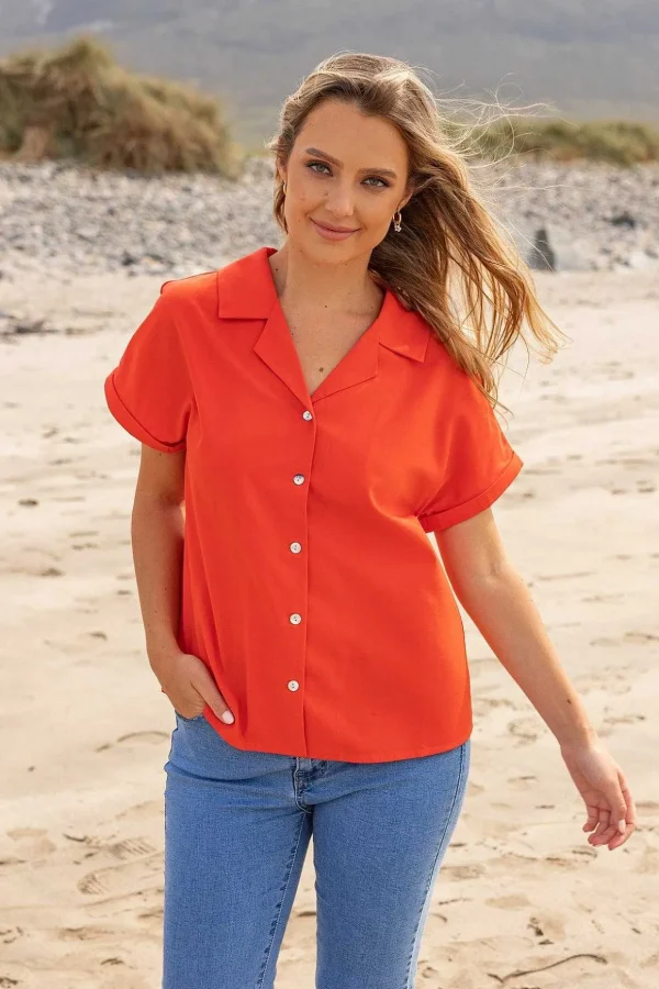 Coral Camp Collar Shirt