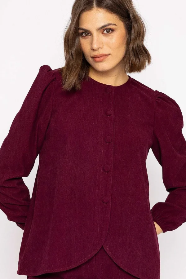 Cord Jacket In Plum