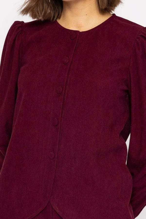 Cord Jacket In Plum