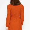 Cord Mini Dress In Rust