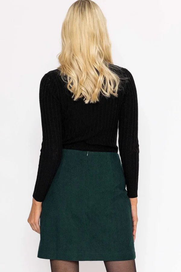Cord Mini Skirt In Green