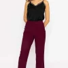 Cord Wide Leg Pant In Plum