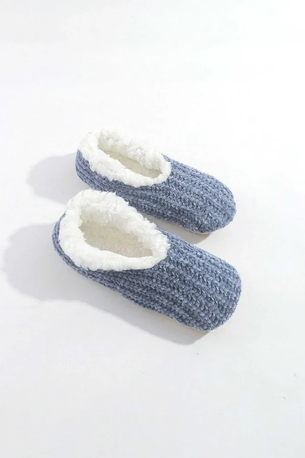 Cosy Knit Slipper Sock In Navy