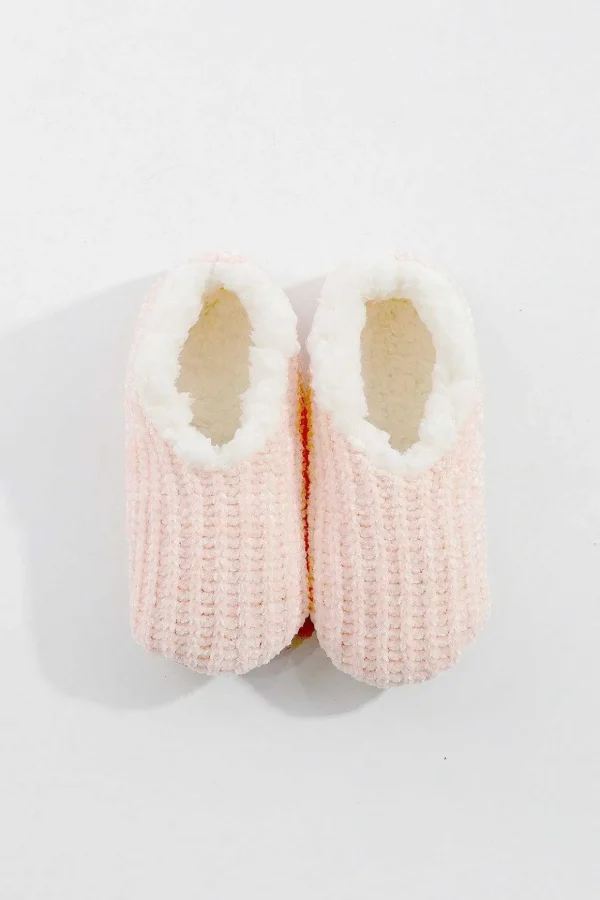 Cosy Knit Slipper Sock In Pink