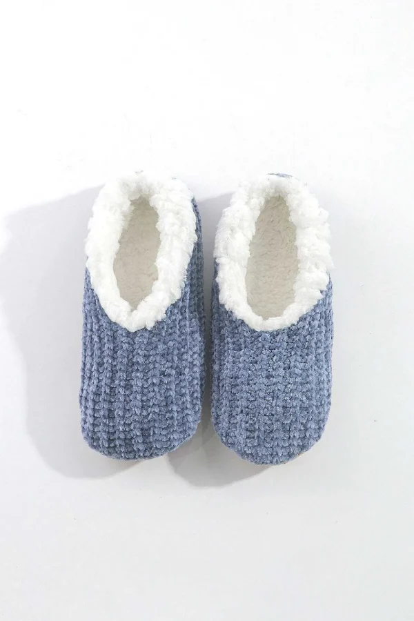 Cosy Knit Slipper Sock In Navy