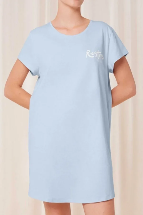 Cotton Nightdress In Blue