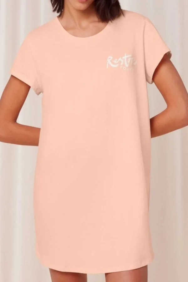Cotton Nightdress In Peach