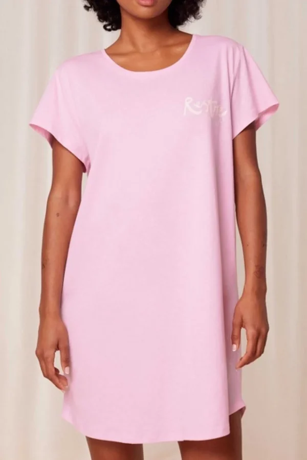 Cotton Nightdress In Pink