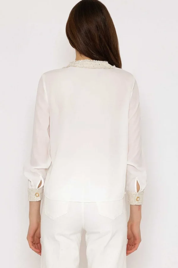 Cream Fabric Detail Blouse