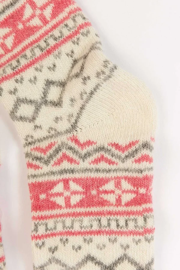Cream Fairisle Cosy Socks In Box