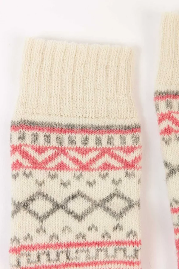 Cream Fairisle Cosy Socks In Box