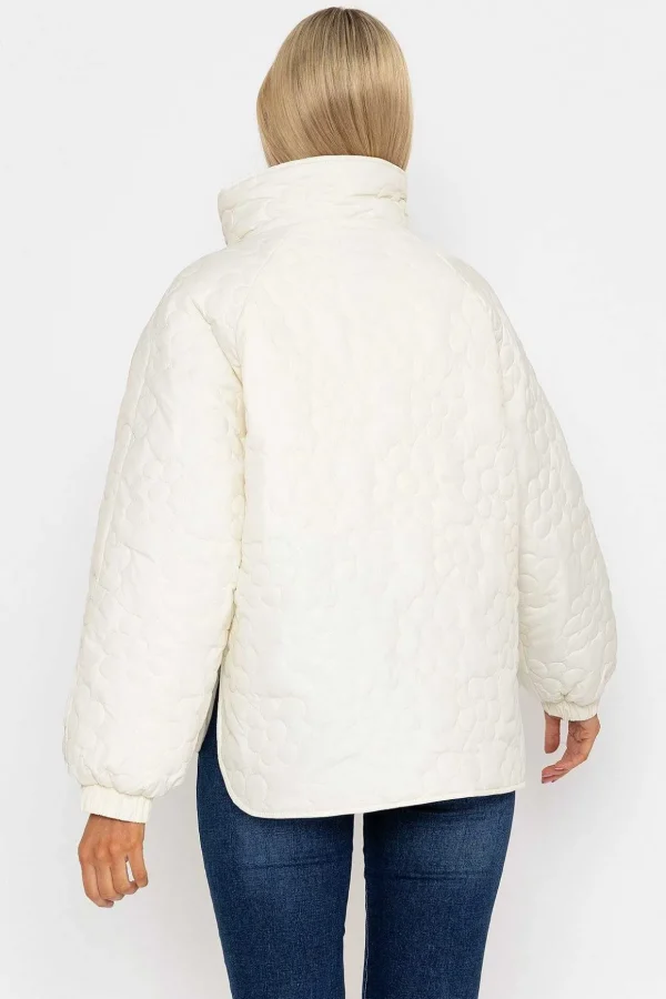 Cream Floral Quilt Boxy Jacket