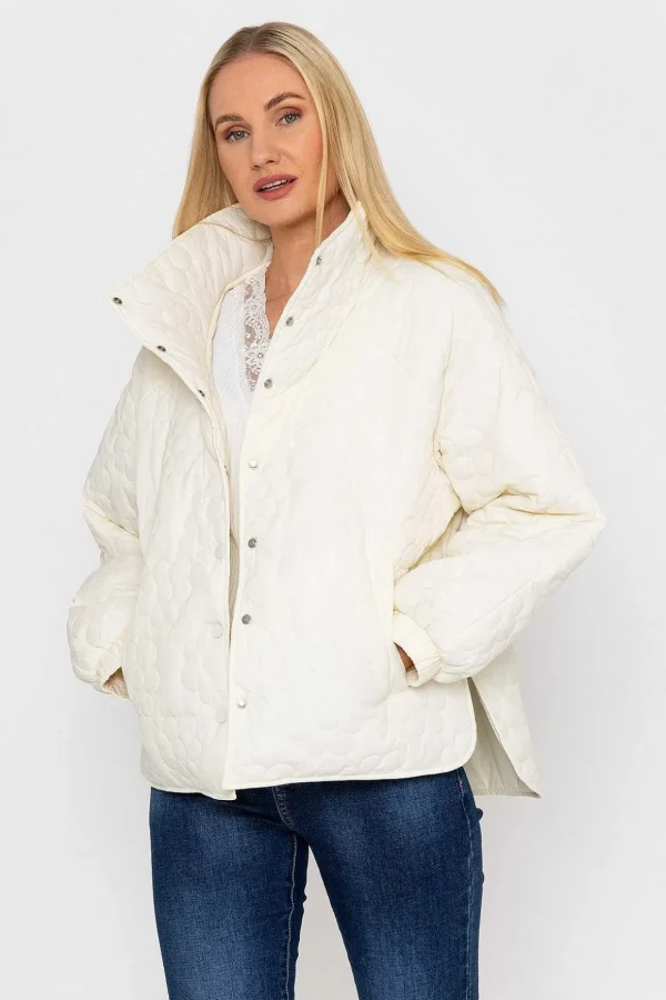 Cream Floral Quilt Boxy Jacket