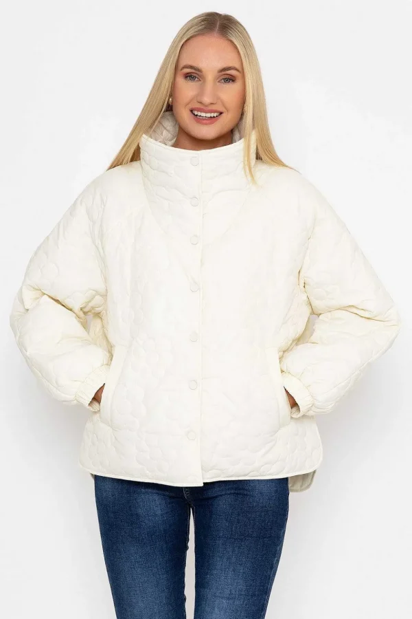 Cream Floral Quilt Boxy Jacket