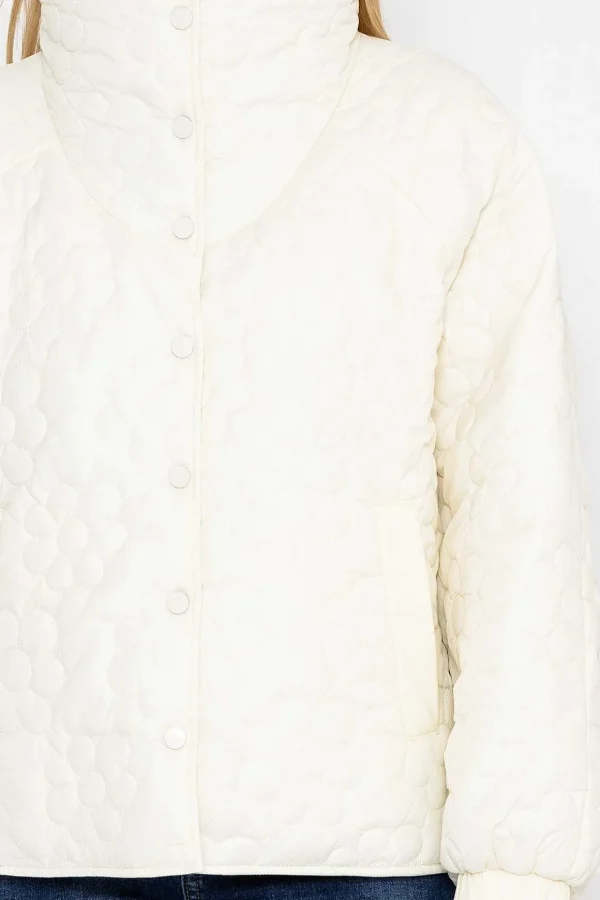 Cream Floral Quilt Boxy Jacket