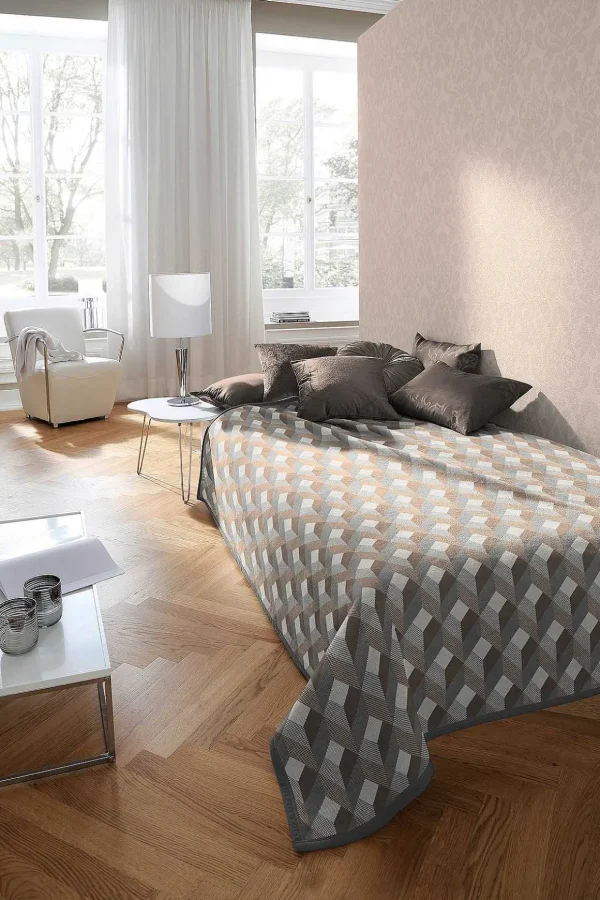 Cream Geometric Throw